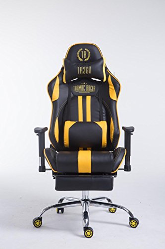 Sedia Gaming Limit XL | Sedia Racing Similpelle I Portata Max 150Kg, Colore:Nero/Giallo, Poggiapiedi:con poggiapiedi - Sedia gaming - Immagine 3
