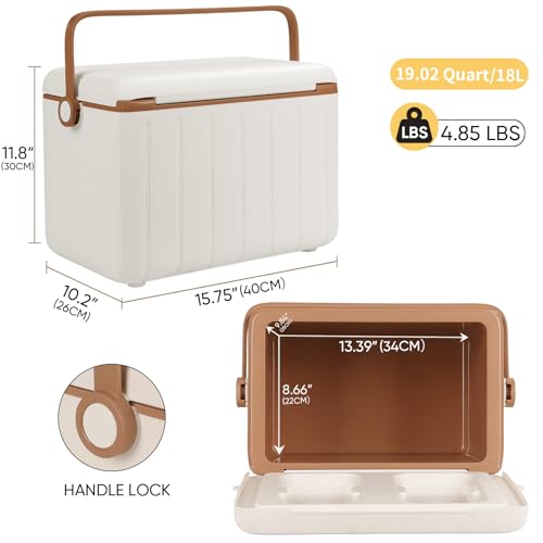 Image of 6Qt 13Qt 19Qt Northroad Camping Coolers,Stylish Macaron Color Durable Hard Cooler,Portable Insulated Ice Chest with 24 /48 Hour Ice Retention,Multi- Size for Camping,Picnic,Beach,Travel
