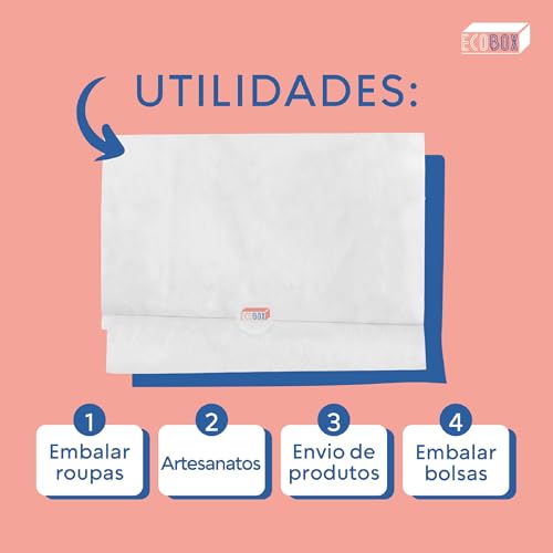 Papel de Seda Grande 50x70cm Branco 100 Folhas