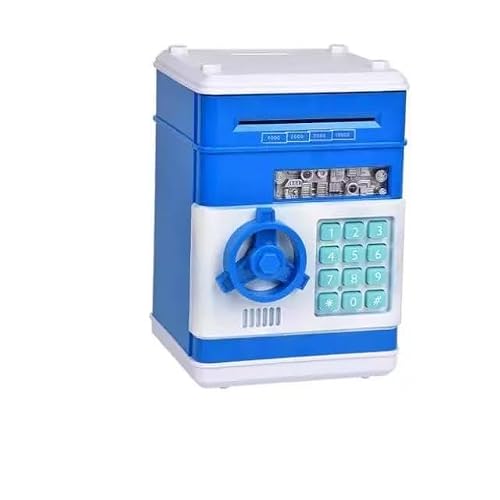 Piggy Bank for Kids ATM Piggy Bank for Kids Electronic Coin Money Bank Safe Savings Box Electric Mini ATM Coin Bank Toys Gifts for 3 4 5 6 7 8 9 10 11 12 Year Old Boys Girls for Birthday(Blue) (Blue)