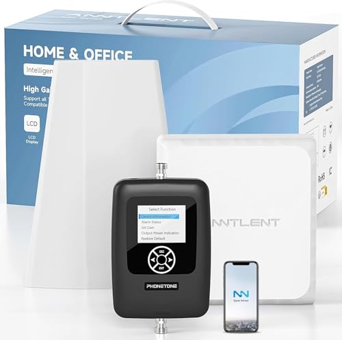 Cell Phone Booster for All Carriers | Smart APP & Screen Help Install | Up to 5,500 sq ft | Boosts 5G 4G LTE Signal on Band 2,4,5,12,13 and 17 for Verizon, AT&T, T-Mobile & More | FCC Approved