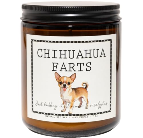 Smells Like Chihuahua Farts Candle - Chihuahua Gifts & Decor, Dog Mom Gifts - Lavender &...