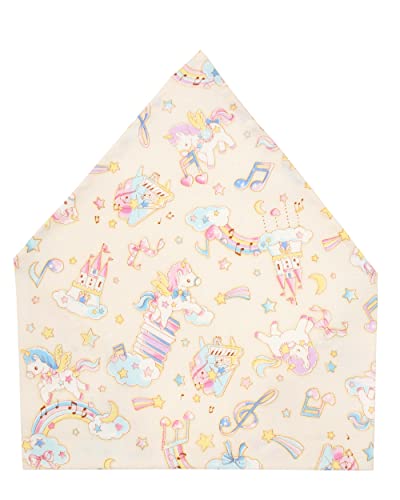 nicomako(ニコマコ) 三角巾 ゴム付き ゴム 子供 キッズ 女の子 日本製 エプロン M ユニコーン クリーム