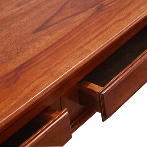 Image of Sheesham Wood Study Table with 2 Drawers Storage for Study Room Home | Solid Wood Workstation Desk Work from Home Table and Office (Do It Yourself) Honey Brown