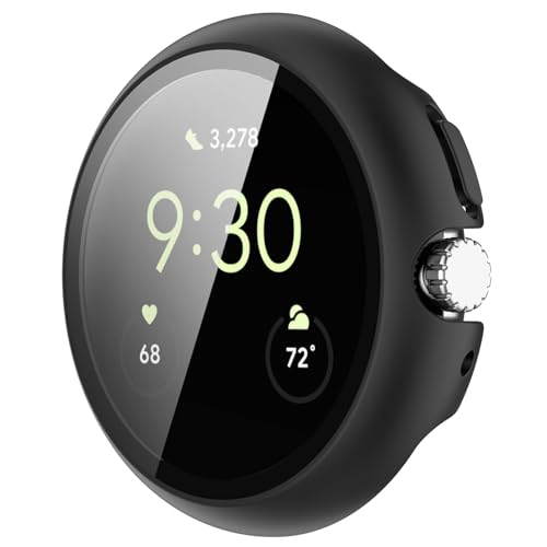 Evita arañazos en Google Pixel Watch 4 41 mm usando esta funda de PC con cristal negro