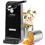 Duronic Electric Can Opener CO40 BK Automatic Tin Openers with Knife Sharpener & Bottle Opener 50W Magnetic Electrical Can Openers One Touch Tin Opener for Arthritis Elderly Seniors Black