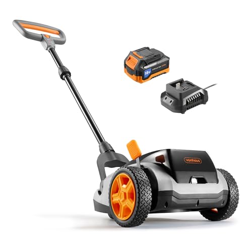 VonHaus Lawnmower Cordless Electric Small/Mini Lawn Mower for All Types of Grass 18V Battery Charger 210mm Working Width Foldable Height Adjustable Handlebar 3 Depth Settings Carry Handle