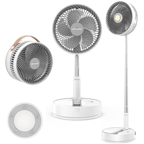 Keynice 扇風機 折り畳み 無段階伸縮式 リビング 首振り卓上扇風機...