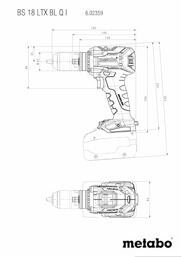 Perceuse visseuse sans fil METABO BS 18 LTX BL Q I 18 V MetaBOX 145 - vue 3