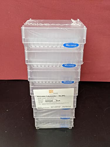 Micronic M22504 96 Tube Reusable Tubeholder w/Cover & Label/Sealed Pack of 7