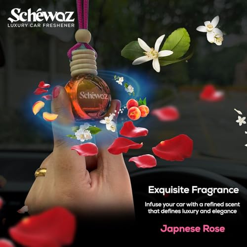 Image of SHIVAJI Wild Berry Car Hanging Perfume with Wooden Cap,Pack of 1 (10ml, JapaneseRose)