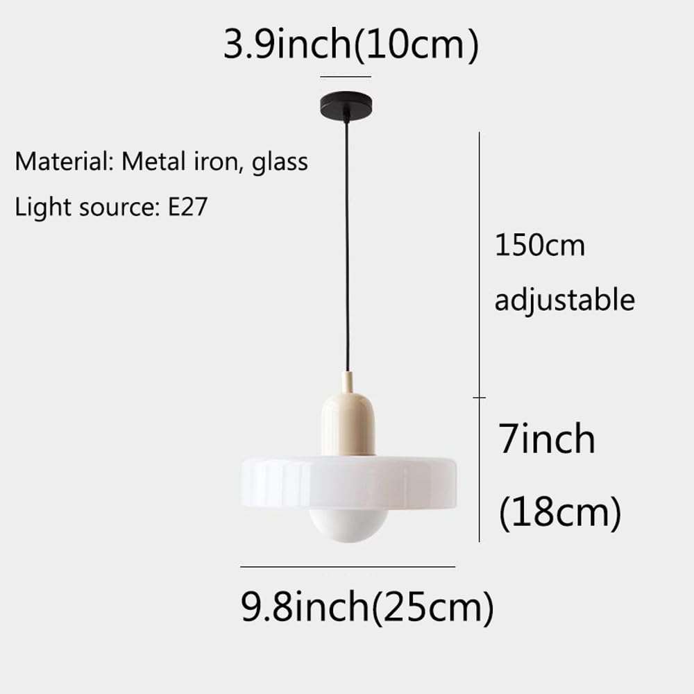 Biała, mrożona szklana lampa wisząca do kuchni, wyspa, zlew, lampa wisząca w stylu Mid Century Modern z żarówką mleczną, żyrandol Nordic Boho Coastal do jadalni, sypialni, ganku i wejścia