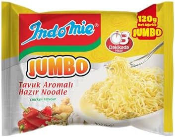 Indomie Jumbo Hazır Noodle, Tavuk ve Sebze Aromalı, 120g x 12 Paket, 3 Dakikada Hazır Karma Set - Görsel 3