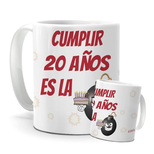 Taza 20 Cumpleaños para regalar | Ideas de regalos | Regalos divertidos veinte años | Regalo original para amigos, primos y más familia | 350ml