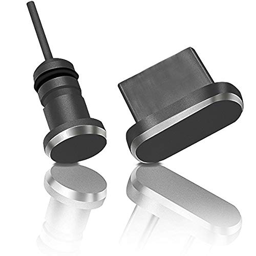 innoGadgets Anti-dust Plug Compatible with Smartphones, MacBook, Laptop | USB-C dust Plug, Protection for Every USB-C Port - Aluminium Dust Plug – Black