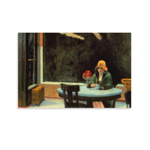 Edward Hopperエドワード・ホッパー《オートマット》ポスター 壁アート キャンバス プリント リビング 寝室 ダイニングルーム バスルーム ホーム装飾 壁掛け16x24inch(40x60cm)