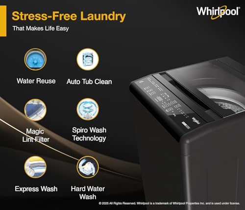 Image of Whirlpool 7 kg Magic Clean 5 Star Fully Automatic Top Load Washing Machine Grey (MAGIC CLEAN 7.0 GENX GREY 5YMW)