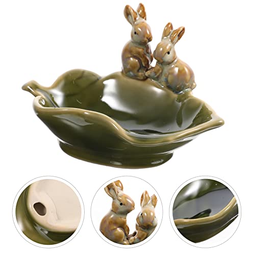 Hemoton Ceramic Soap Dish Rabbit Bar Soap Tray Soap Box Holder Decorative Bunny Soap Plate Hand Soap Saver Sponge Container Key Bowl Jewelry Dish For Bathroom Kitchen Wedding Gift #TOP4