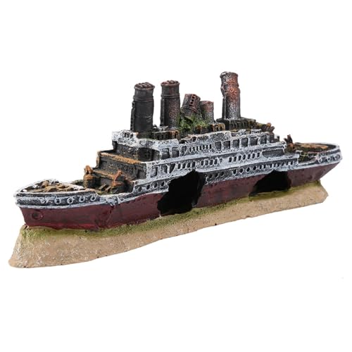 KSTE Aquarium Dekoration Schiff, Titanic Verlorene Wrecked Boot Schiff Aquarium Dekoration Ornament Wrack Verzierungen