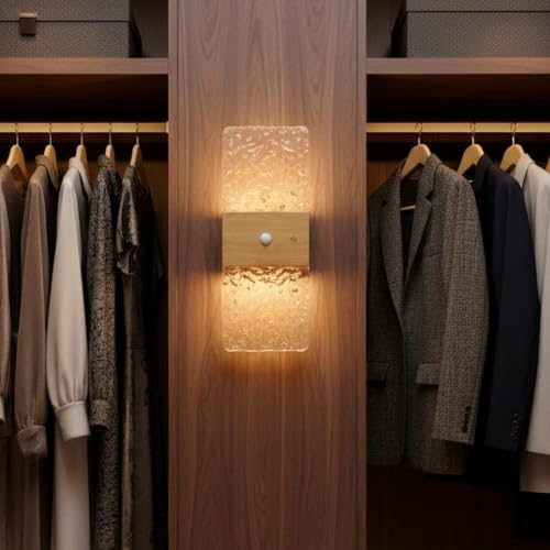 Aplique de pared LED regulable de madera con sensor para interior 7