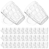 Homoyoyo 50 Unidades Mini Jarras de Cerveza de Plástico Transparentes para Decoración de Casas de Muñecas y Accesorios para Fotos, Tamaño 8 Cm, Ideales para Manualidades, Reutilizable