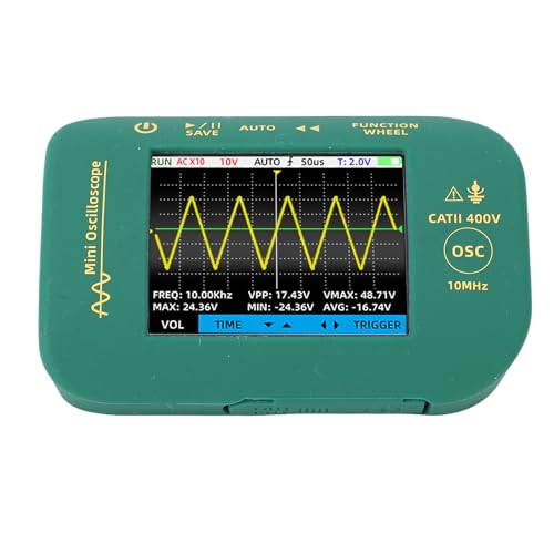 Handheld Digital Oscilloscope Portable 2.8in Display 10MHz Bandwidth USB Rechargeable with Probe for Clear Waveform Analysis