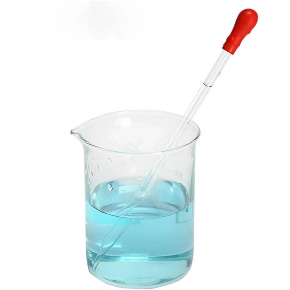 Gotero de vidrio, paquete de 5 pipetas de transferencia de vidrio con tapa de goma de 9-20 cm for manipulación de líquidos en laboratorio(15cm)