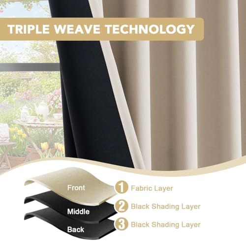 H.VERSAILTEX Blackout Curtains 90 Inch Length 2 Panels Set for Living Room Bedroom, Back Tab Pinch Pleated Thermal Insulated Room Darkening Light Blocking Curtains with Hooks, Fog by H.VERSAILTEX - Used condition - Image 8