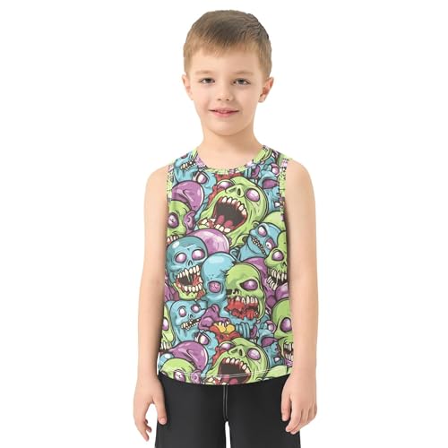 Space Rockets Gray Boys Athletic Tank Top Sleeveless Teens Vest Summer Basic Workout Outfits for Golf Swim Bike Jog 3T2