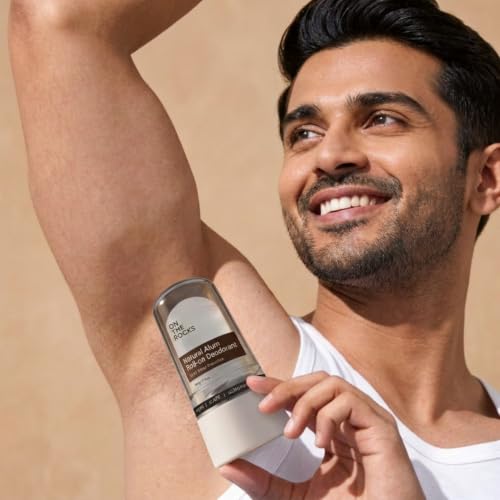 Image of Alum Stone, Underarm Roll On for Body Odour & Dark Underarms, Natural Deodorant that Fights Bacteria, Gentle for Sensitive Skin, Fragrance & Alcohol Free for Men & Women 60g