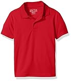 Nautica Boys' Big Boys' Uniform Short Sleeve Performance Polo, Red, Large/14/16