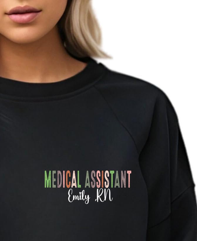 Custom MA Nurse Sweatshirt, Medical Assistant Nurse Shirt, Nurse Appreciation Gift, Medical Assistant Crewneck Sweater, MA Nurse Gift2