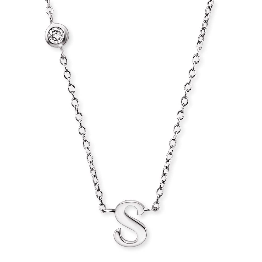 Engelsrufer Angel Whisperer ERN-INITIAL-S Pendant with Chain Letter S Sterling Silver