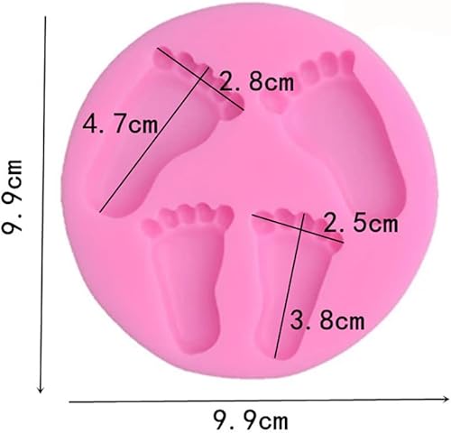 Miniatura 2 de 2 moldes de silicona para bautizo, baby shower, fondant, fabricación de caramelos, moldes de estampado de pies de bebé, postres, cubitos de hielo,