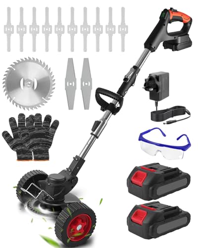 Garden Strimmer Cordless, Adjustable Grass...