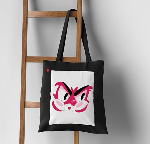 Image of ZORI Black Tote Bag With Pocket Printed Designed Canvas Tote Bags For Women large capacity,Tote bag For Shopping, College, Travel, More Canvas Handbag For Unisex Bag