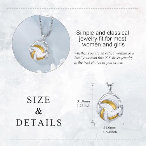 Collier volleyball argent 925, bijou résistant anti-ternissement - 5