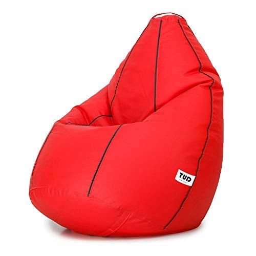 Image of TUD Classic XL Bean Bag Filled (with Beans) Colour - Red with Black Piping