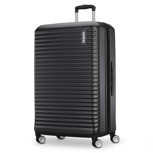 American Tourister Stratum 3.0 Large 28-Inch Spinner, Airline Approved, Durable Hardside Luggage, Expands 1.5', RightHeight™ Adjustable Handle, Black
