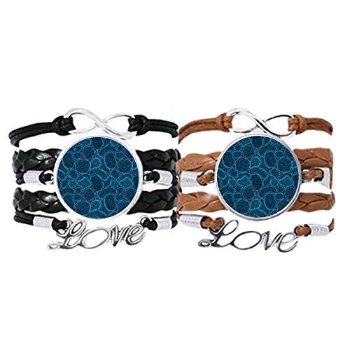 Bracelet amour couple cuir bleu motif cellules microscope DIYthinker