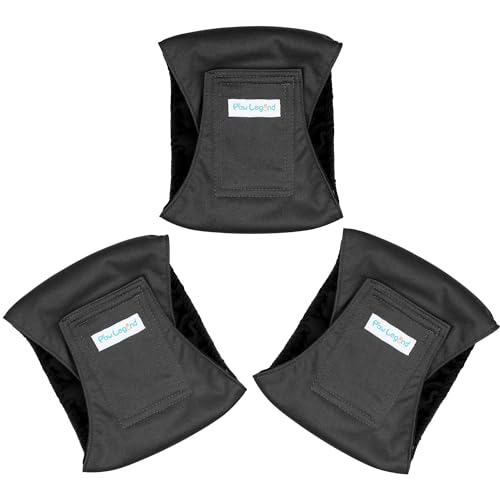 Image of Paw Legend Washable Dog Belly Band Wrap Diapers for Male Dog | High Absorbing Puppy & Doggy Diapers Male (3 Pack,Black,Black,Black,XS)
