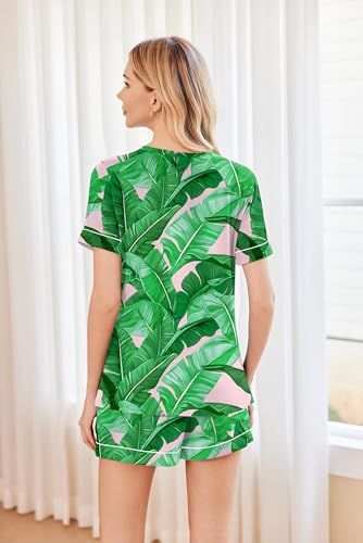 Image of Ekouaer Pajamas for Women Set Short Sleeve Loungewear Soft Pjs Shorts Set | V Neck Sleepwear with Pocket,Comfy Lounge Sets,Comfortable Fit,lightweight,Maternity,Gift,Sleeping & Bedtime,Lounging at Home