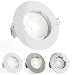 National Lighting Recessed Lighting - Mains Powered LED Spot Lights Downlights for Ceiling - IP20 Rated GU10 Fitting for Halogen or LED - Gloss White Finish, Fixed Version