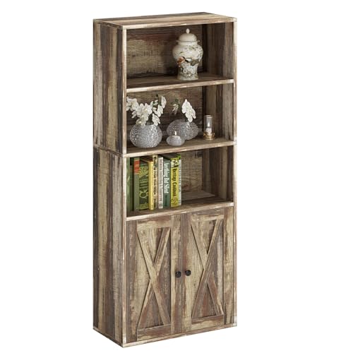 IRONCK Industrial Bookshelves and Bookcases with Doors 11.8 in De...