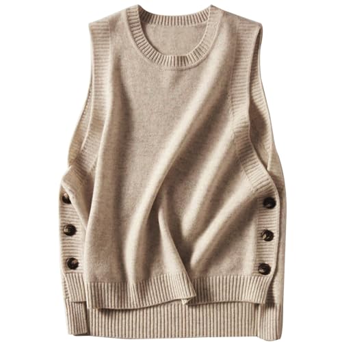 ZUEVI Women’s Sweater Vest Round Neck Knit Pullover Vests Trendy Classic Sleeveless Pullover Sweaters Tops