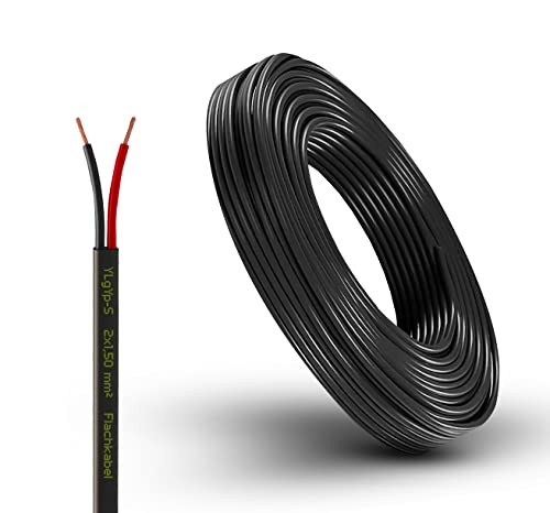 Fahrzeugleitung Anhängerkabel Rund oder Flach Kabel rot/schwarz 2x 0 75 1 0 1 5 mm 2-adrig 6-24 Volt KFZ AUTO (Flachkabel 1 5 mm 10 Meter)