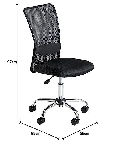 タンスのゲン オフィスチェア 単脚 腰楽ランバーサポート クロムメッキ メッシュ生地 昇降 ハイバック ロッキング デスクチェア 学習椅子 コンパクト 65090004(81348) の商品画像 1