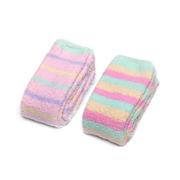 Littleforbig-Oberschenkelhohe-Socken-aus-Fleece-gestreift-2-Paar Littleforbig Oberschenkelhohe Socken aus Fleece, gestreift, 2 Paar