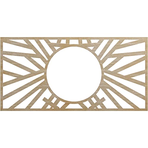 Ekena Millwork 36"W x 18"H x 13 3/8"ID x 3/8"T Hoover Wood Fretwork Pierced Ceiling Medallion, Birch