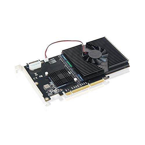 アドワィツ クワッドM.2 NVMe SSD PCIe X16アダプター ASM2824 PCI Express 3.0 X164ポートM.2アダプター カード RAID PCIe分岐 4 X4 NVMeをサポートM.2 SSDサイズ2242 / 2260/2280/22110